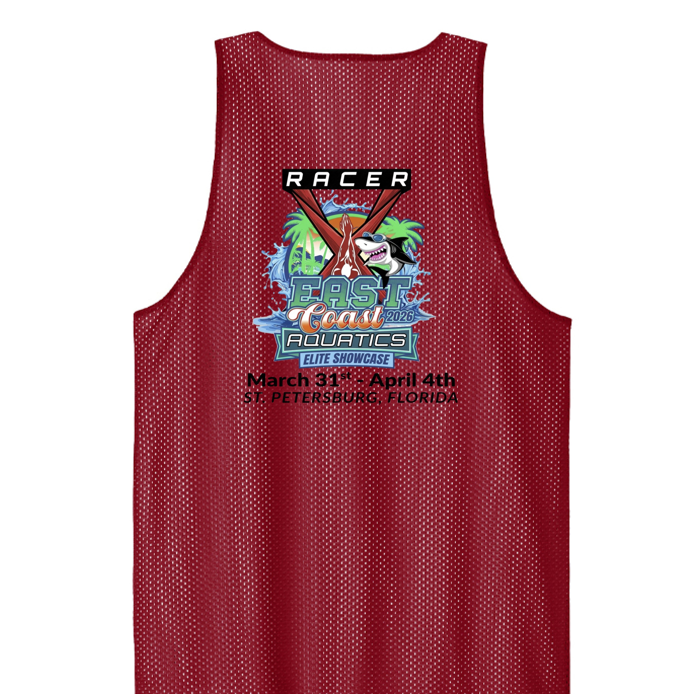 Deep Red/ White - BACK